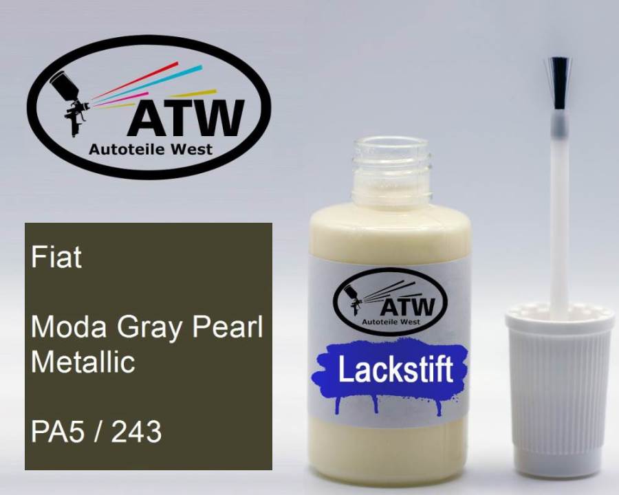 Fiat, Moda Gray Pearl Metallic, PA5 / 243: 20ml Lackstift, von ATW Autoteile West.